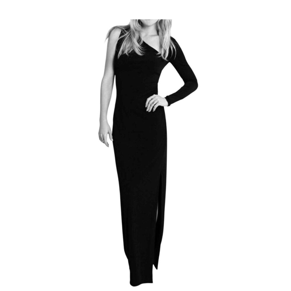 Kate Hudson Ann Taylor One Shoulder Black Gown Size 6 Formal Minimalist Dress